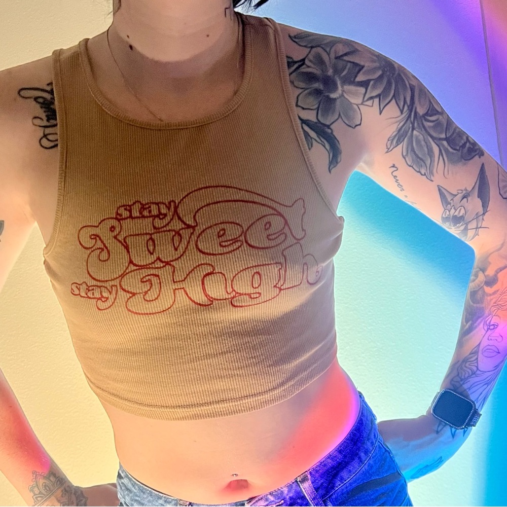 tan crop top